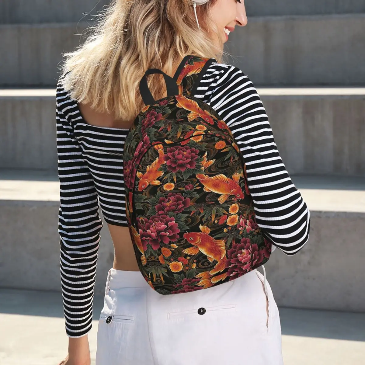 Chinese Peony Backpack Hot Sale Daypack Large Capacity Boys Girls BookBag School Bag Shoulder Bags for Men Women
