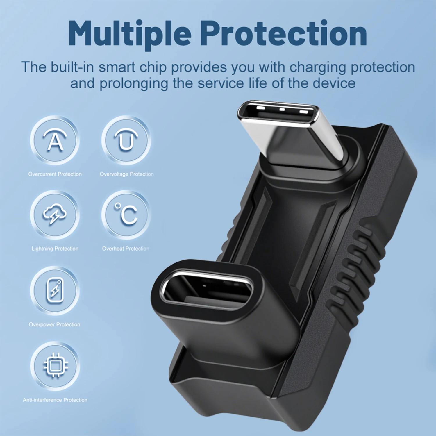 90-Grad-Winkel U-förmiger Doppel-Typ-C-Adapter für ASUS ROG ALLY/Switch-Spielekonsole USB-Typ-C-Konverter-Anschluss