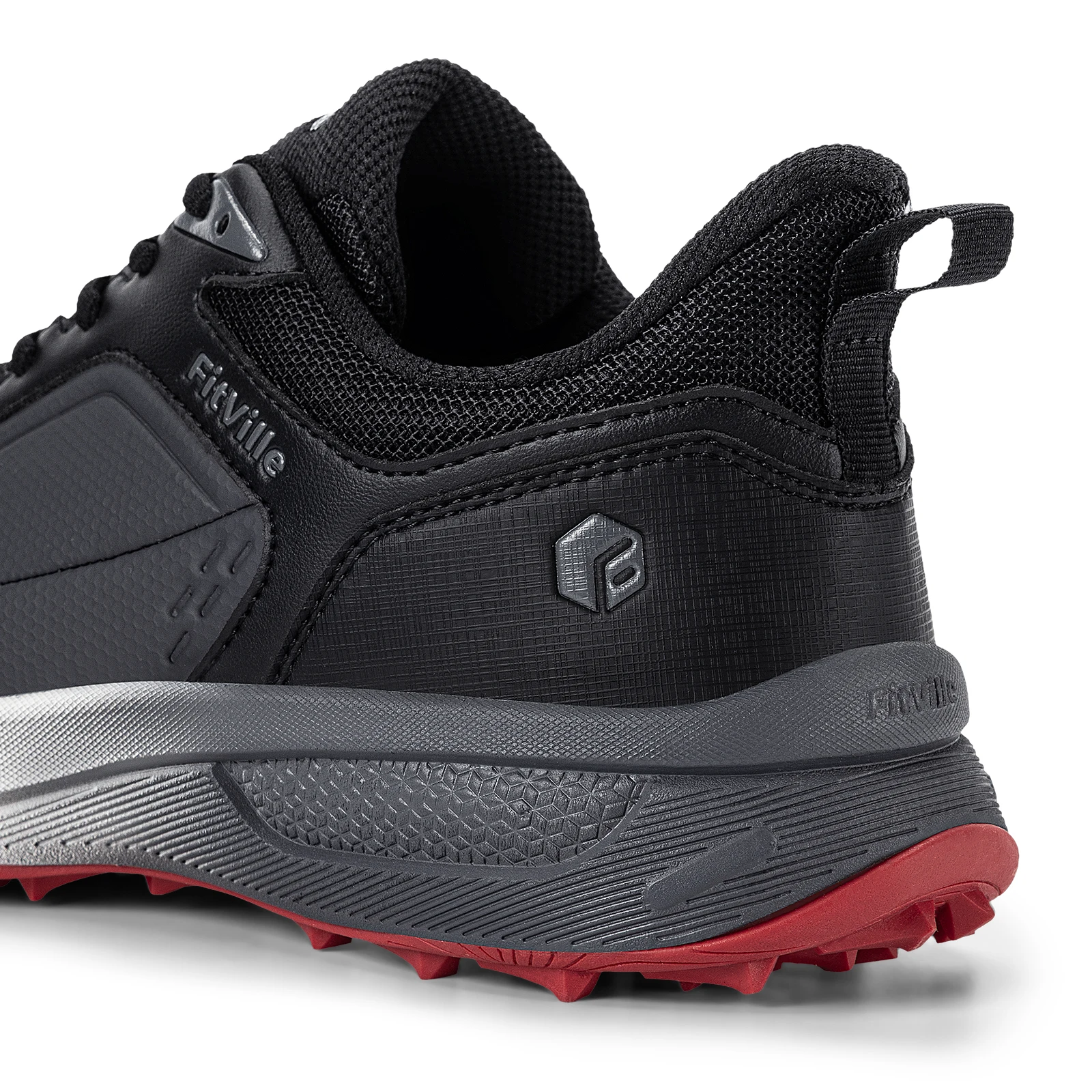 FitVille Men'S Wide Waterproof Spikeless Golf Shoes, High Traction Anti-Slip Sole, Shock Absorption Cushioning Arch Support Professional Golf Trainers, Roomy Toe Box For Wide & Fat Feet