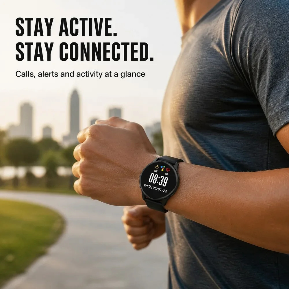 Round Bluetooth Calling Smartwatch 1.52 Inch Full Touch Display, Activity Sleep Monitor With Magnetic Charging 05