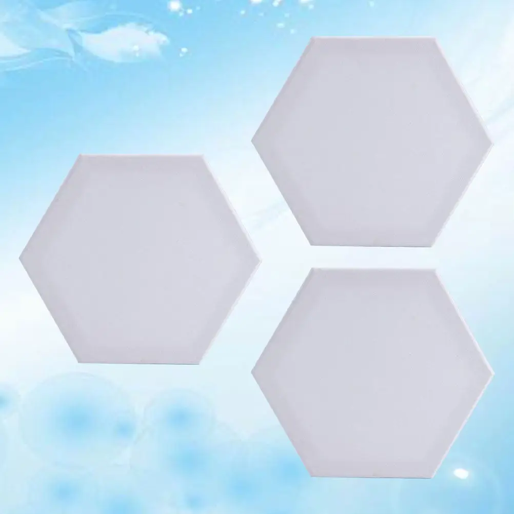 3Pcs Hexagon Art Panels 12.5cm White Cotton Canvas Boards Thickened for Beginners Students Artists Oil Acrylic Drawing Sketching