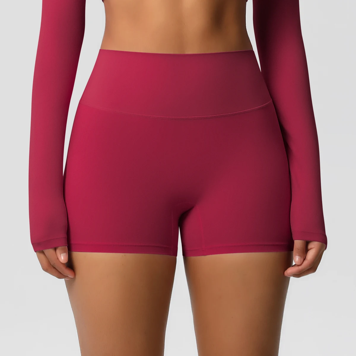 1PC Summer Push Up Fitness Sports Yoga Shorts Solid Color Breathable Hip-lifting Shorts for Women High Waist Quick-Dry Shorts ﻿