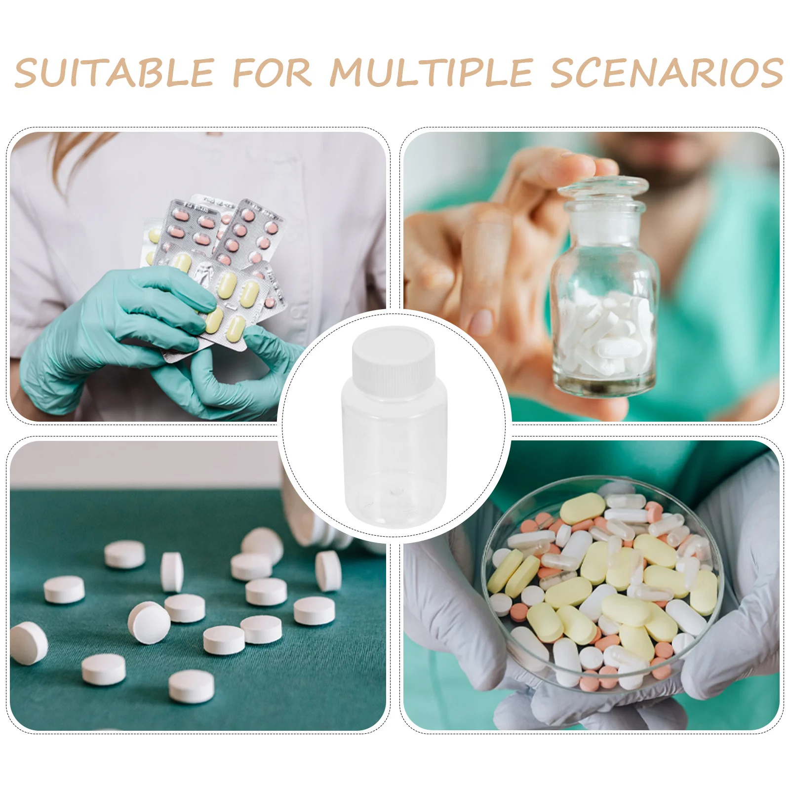 

12Pcs Small Travel Bottles 100Ml Refillable Plastic Containers Secure Cap for Liquids Medicine on-The-Go Organization Daily Use