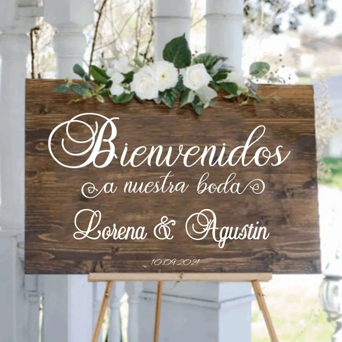 

Spanish Style Bienvenidos Vinyl Stickers Personalized Name and Date Welcome Sign Decal for Mirror Board Wedding Party Décor