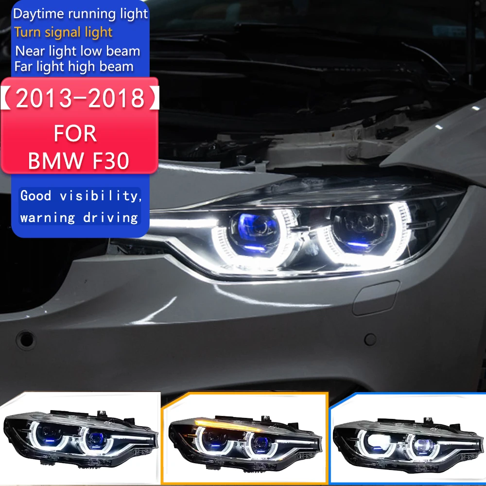 

Автомобильные фары для BMW F30, светодиодные фары, линзы проектора 2013-2018 F35 3 серии 320i 325i DRL, автомобильные аксессуары «ангельские глазки»