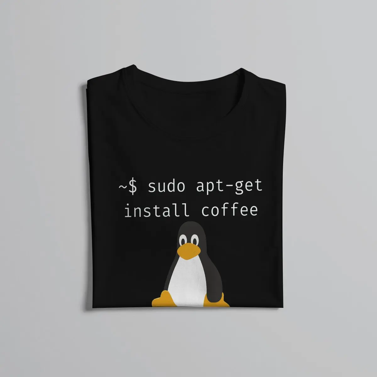 linux Sudo Apt Get Install Coffee Kali Linux Root Programmer Programming Computer Code T Shirt Graphic Crewneck TShirt Polyester