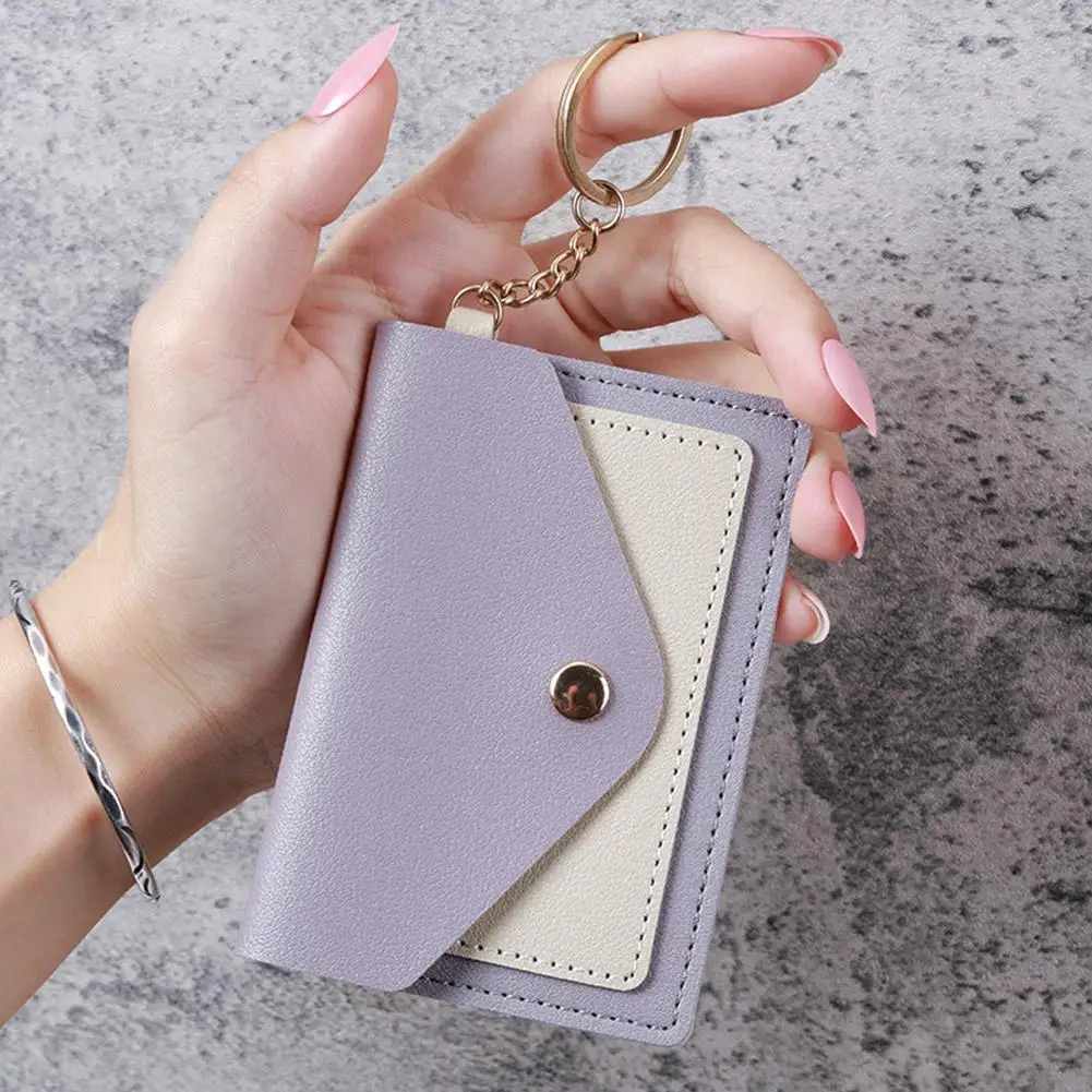 Small Wallet Women Fashion Small Wallet Purse Solid Credit Card Color Holder Bags Wallet Leather Mini Coin Zero Purse Pu Wa N8v6