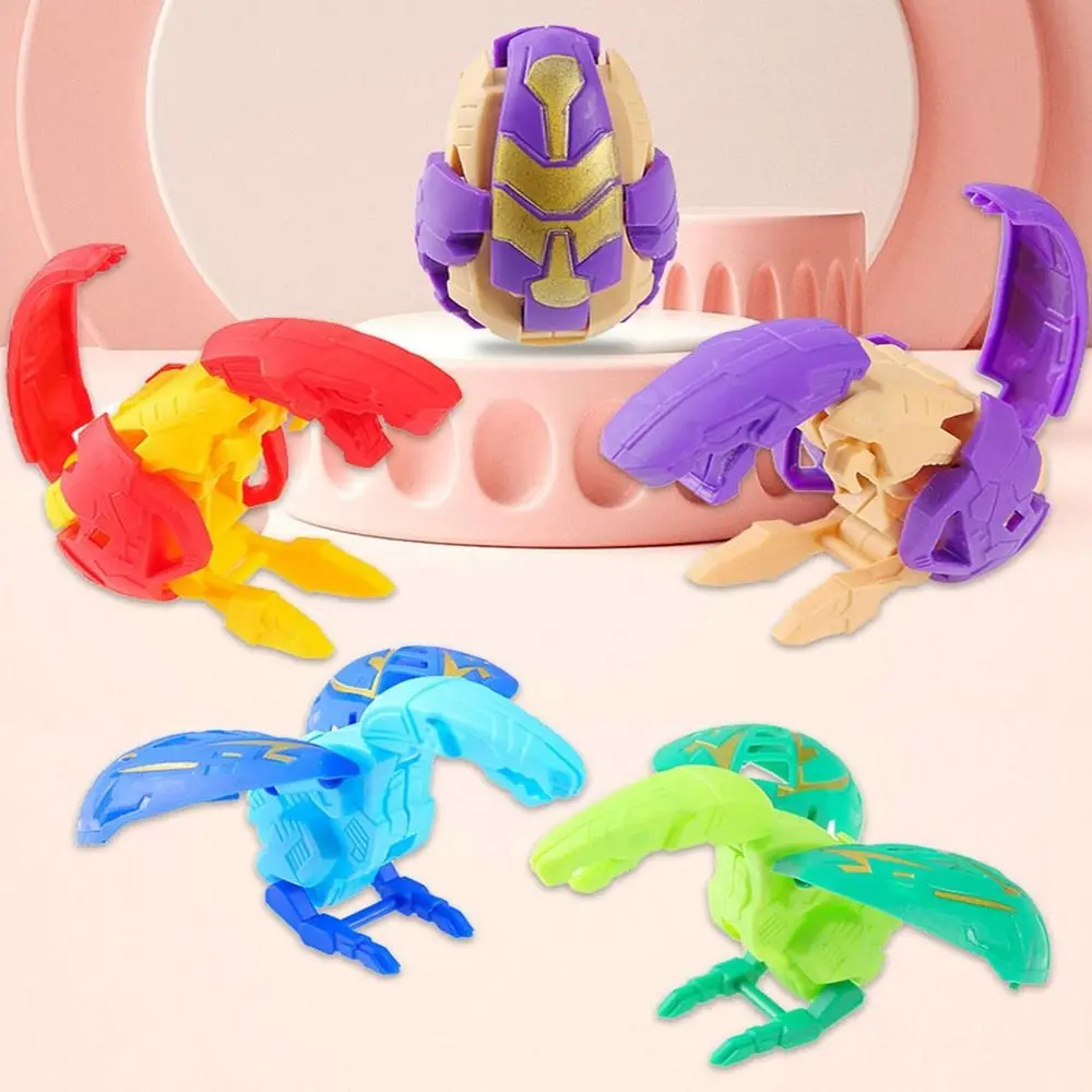 5pcs Plastic Dinosaur Transformed Eggs Random Color Multistyles Simulation Dinosaur Egg Deformation Dinosaur Egg