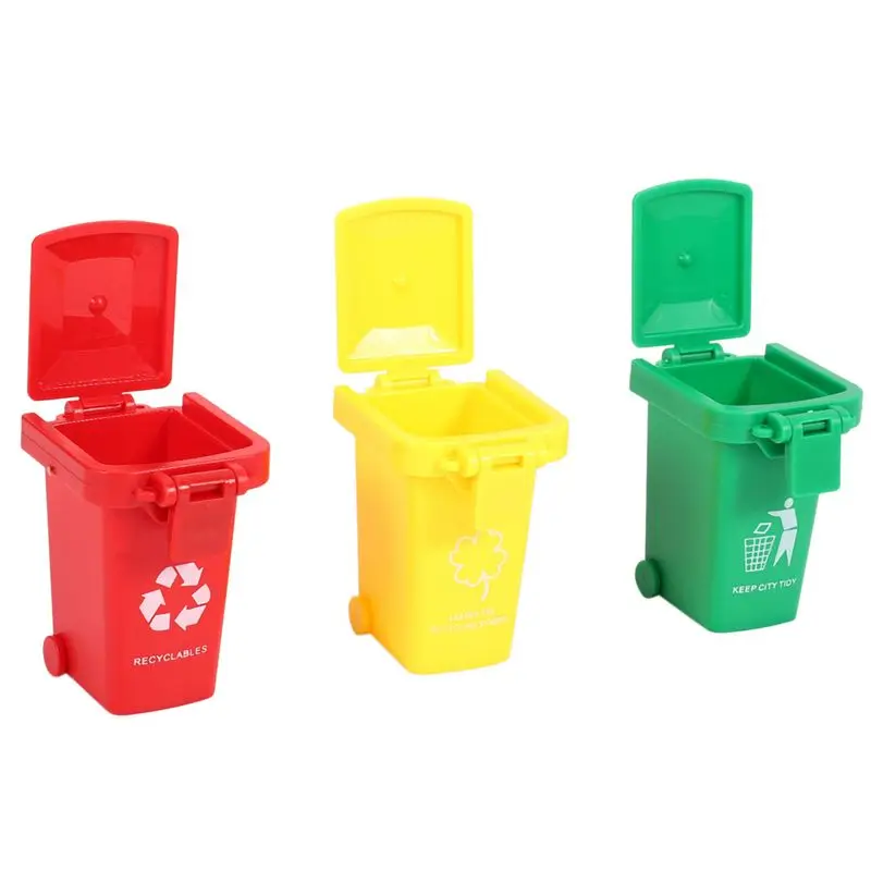 ABUM- Vehicles Garbage Truck's Trash Cans, 9 Pack Garbage Truck Replacement Parts, Simulated Trash Can