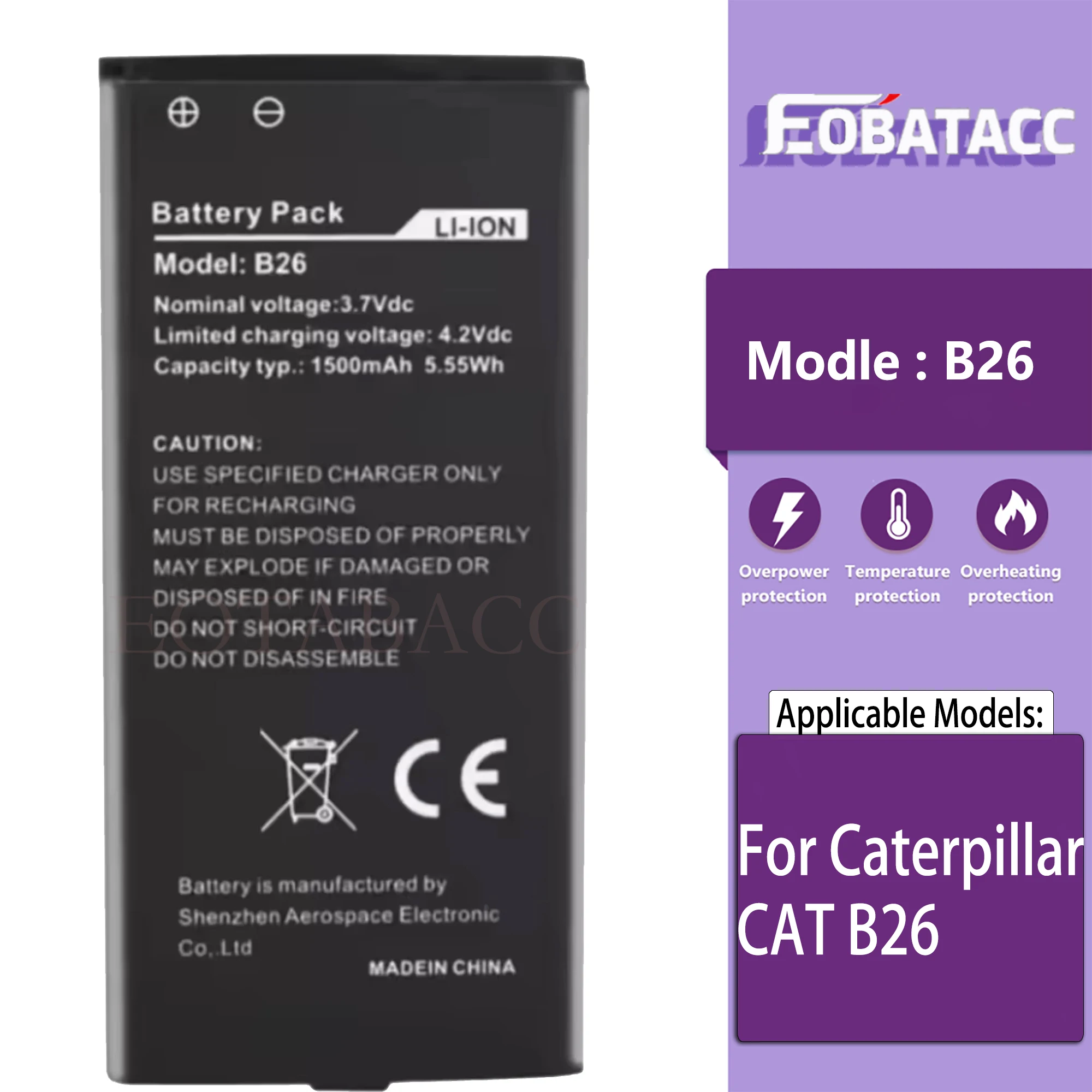 

Original Battery Real Capacity 1500mAh B26 Battery For Caterpillar CAT B26 Mobile Phone High Quality Battery New Production Date