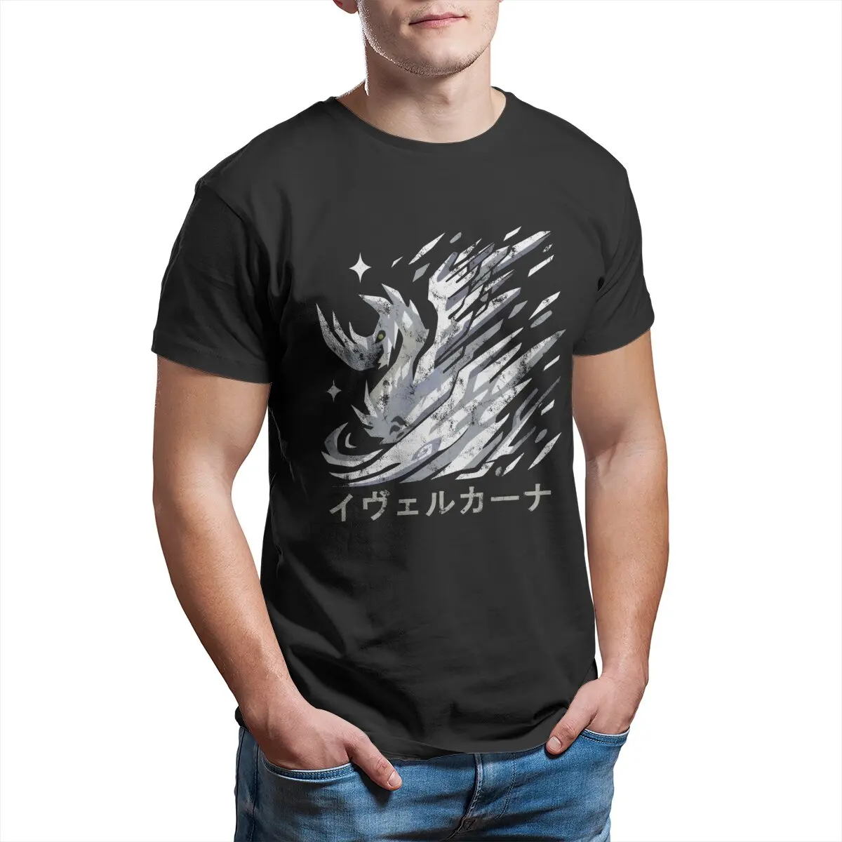 

Monster Hunter World Iceborne Velkhana Kanji Icon T-Shirt for Men Awesome 100% Cotton printed Tees Plus Size gift idea Tops