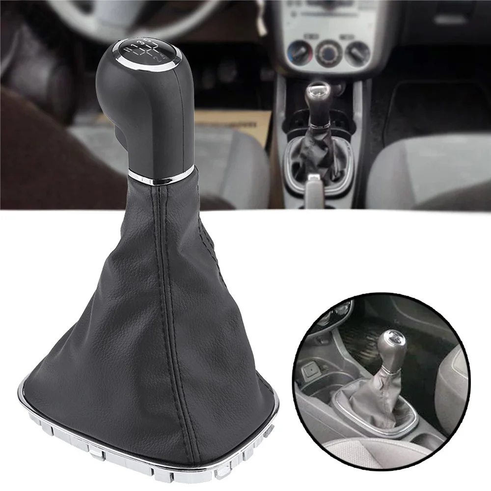 Speed Gear Shift Knob With Black Boot Cover Gaitor Collar For Opel Corsa D 009140093 1927646 Car Accessories