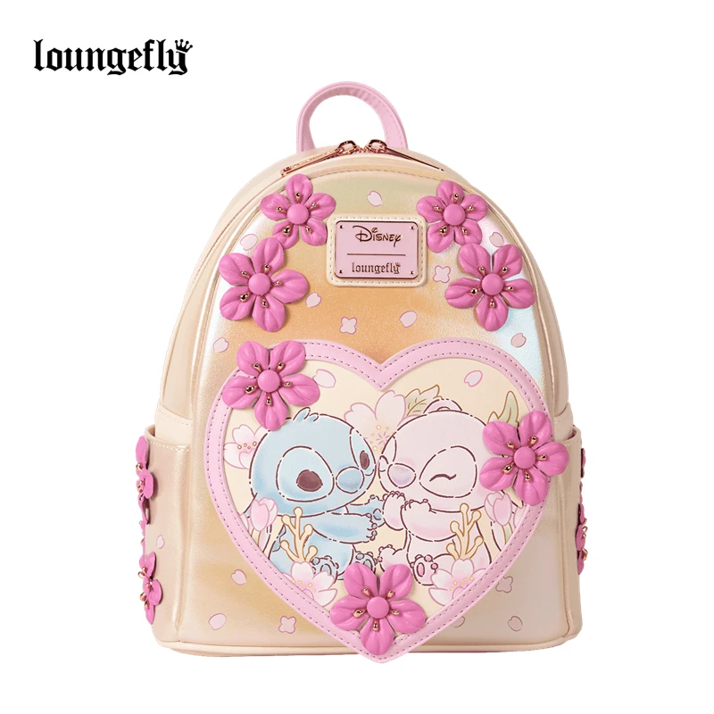 

Школьный рюкзак с героями мультфильмов Disney Loungefly Stitch, милый мини-рюкзак для отдыха и путешествий, любители вишни, студенческие канцелярские принадлежности, рождественские подарки