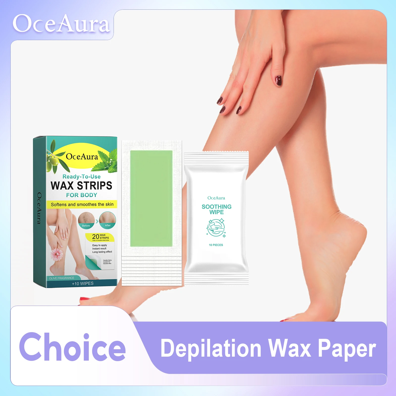 

Professional Hair Removal Wax Strips Fast Painless Hair Remove Facial Underarm Leg Body Epilator Mild Depilatory Paper For Women