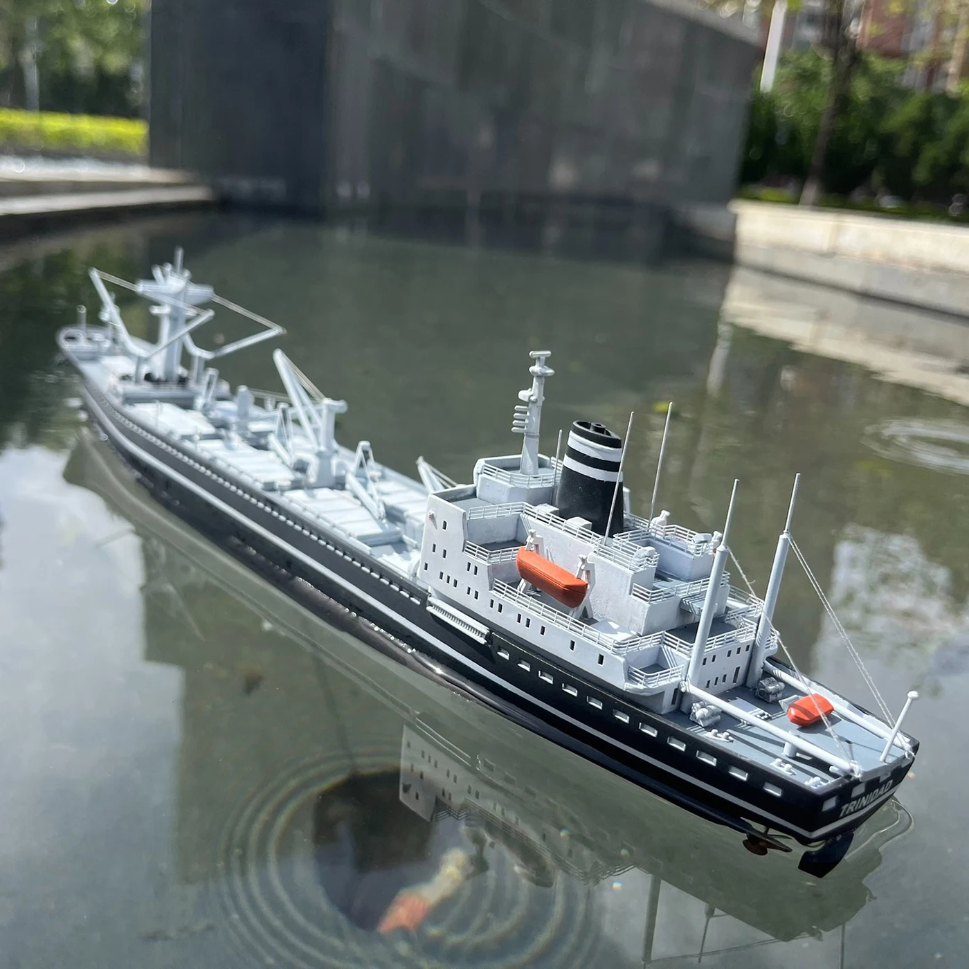 Barco teledirigido 1/450, 38cm, TRINIDAD, lanzador oceánico, barco teledirigido, luz dinámica, barco teledirigido, modelo RTR, juguete para regalo para niño