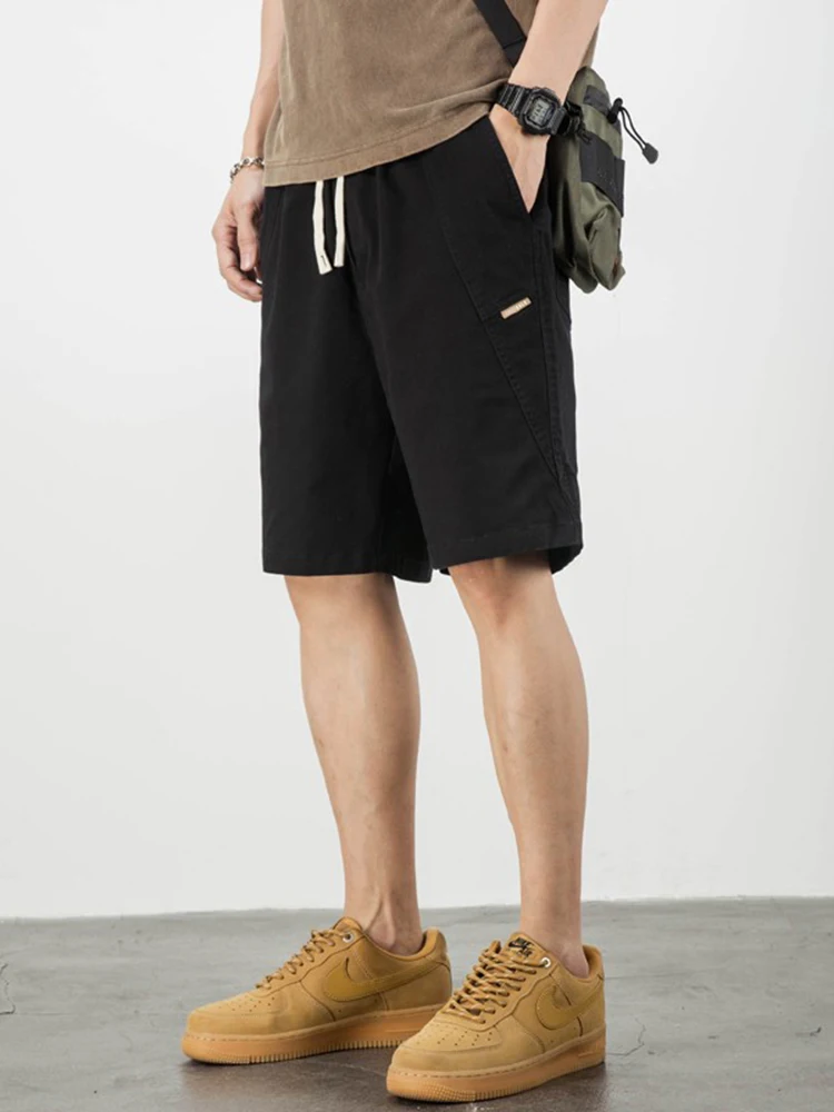 

Летние тонкие повседневные шорты для мужчин, свободные, больших размеров, модные, средней длины, простые, универсальные, бриджи до колена