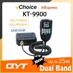 QYT KT-9900 Mini samochodowy mobilny radiotelefon KT-WP12 25 W dalekiego zasięgu radia komunikacyjna dwuzakresowy VHF UHF wysokiej mocy 200 kanałów