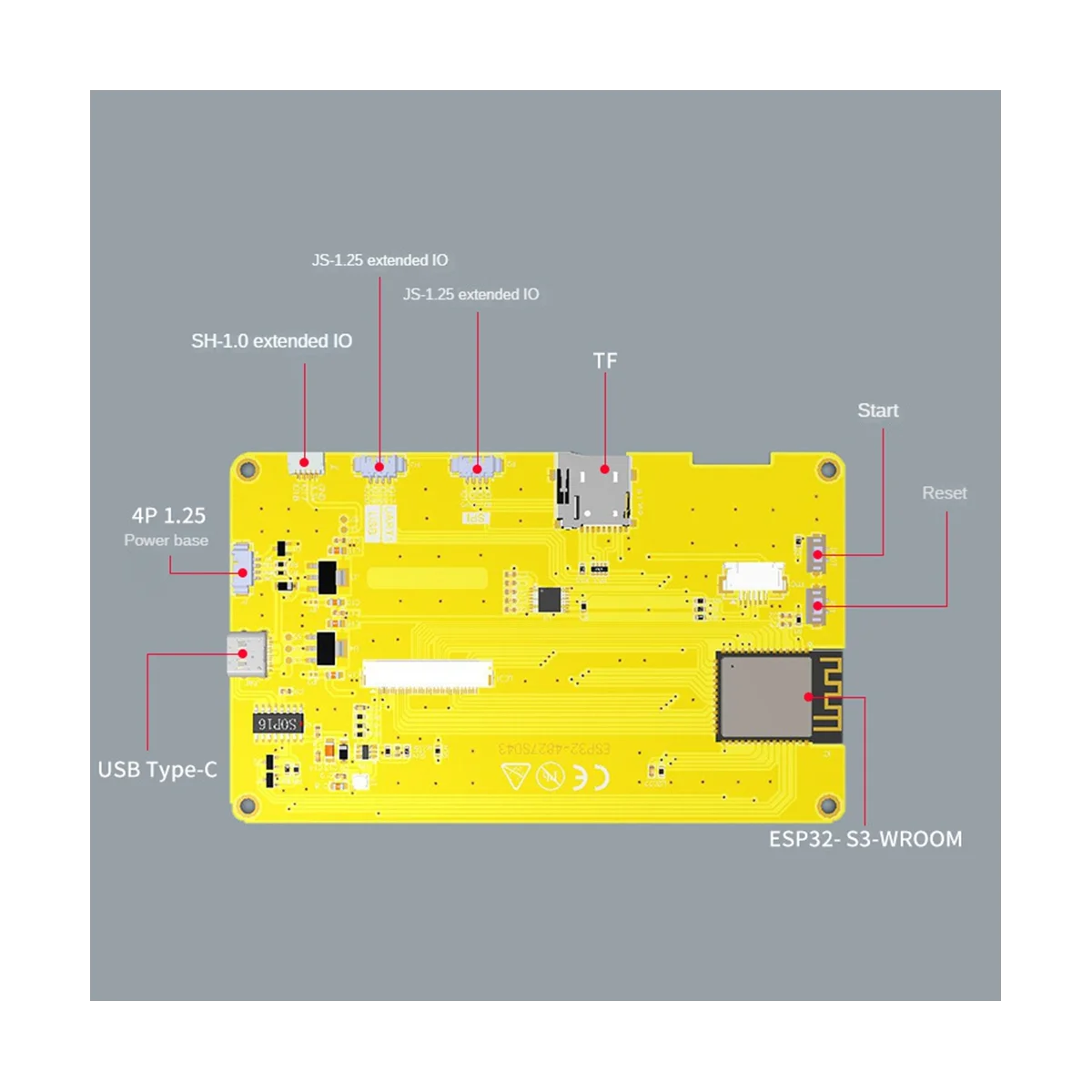 ESP32 Development Board LVGL 4.3 Inch LCD Smart Display WiFi Bluetooth Module Without Touch PSRAM 16M