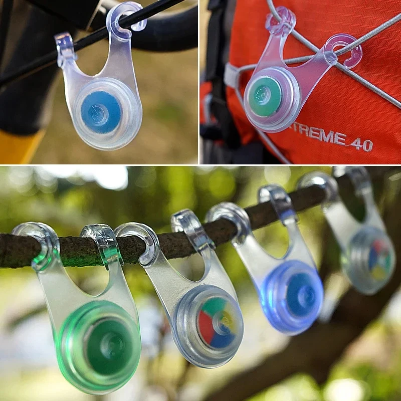 10PCS Outdoor Camping Decoration LED Lights, Tent Hanging Rope Lights, Backpack Bicycle Taillights, Silicone Camping Lights