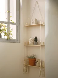 Wooden Storage Rack Floating wall shelf Rustic Wood Wall Shelves for Bathroom Living Room Art Wall Shelf Wooden Decorations Gift