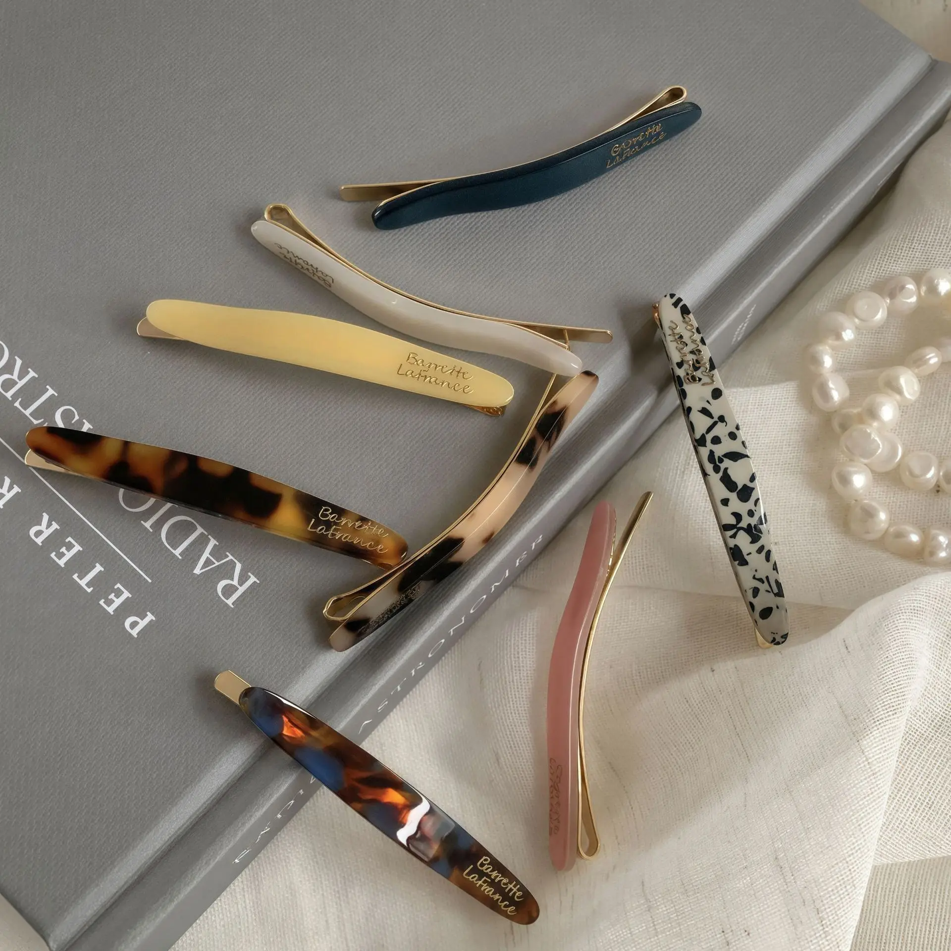 2 Stück/Set Acetat-Haarspangen Mädchen Mode Ovale Geometrische Haarklammern Seitenspangen Haarnadeln Haaraccessoires für Frauen – Detail 8