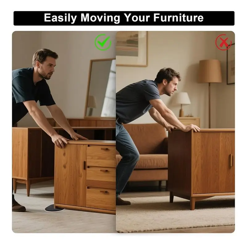 Reusable Sliders For Furniture On Carpet, 8PCS For Furniture Movers- 9-1/2" X 5-3/4" Design