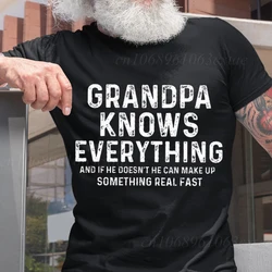 Grandpa Knows Everything Funny Grandpa T-shirts Tops Granddad Birthday Gift Tshirts Best Grandpa Tee Clothes Gift From Grandkids
