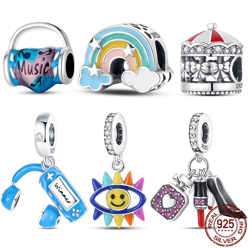 

Лидер продаж, подвески для браслета Pandora 925, оригинальные Подвески в виде подсолнуха, бусины для изготовления ювелирных изделий своими руками