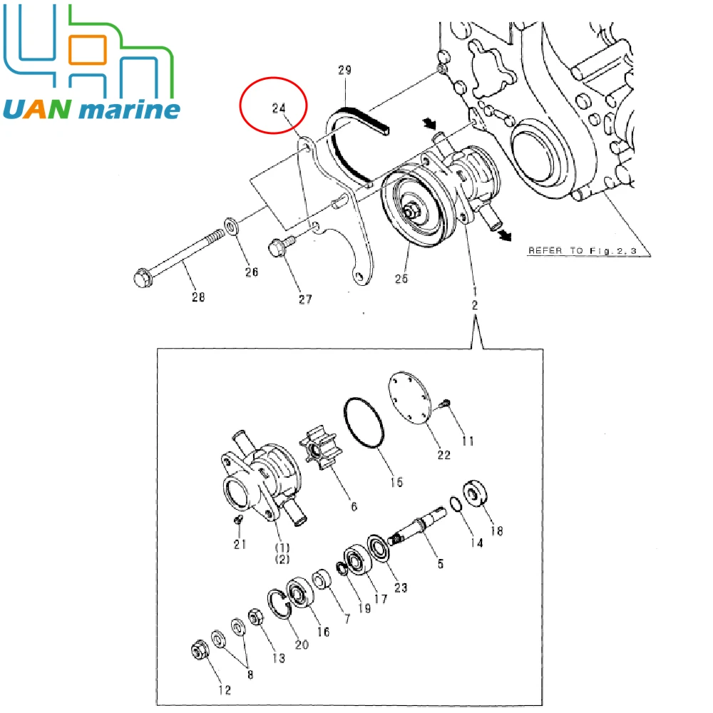 Sea Water Pump Bracket For Yanmar 128377-4215 128377-42500 128397-42500 For Johnson Pump 10-24509-01 24509-02 10-13337-01