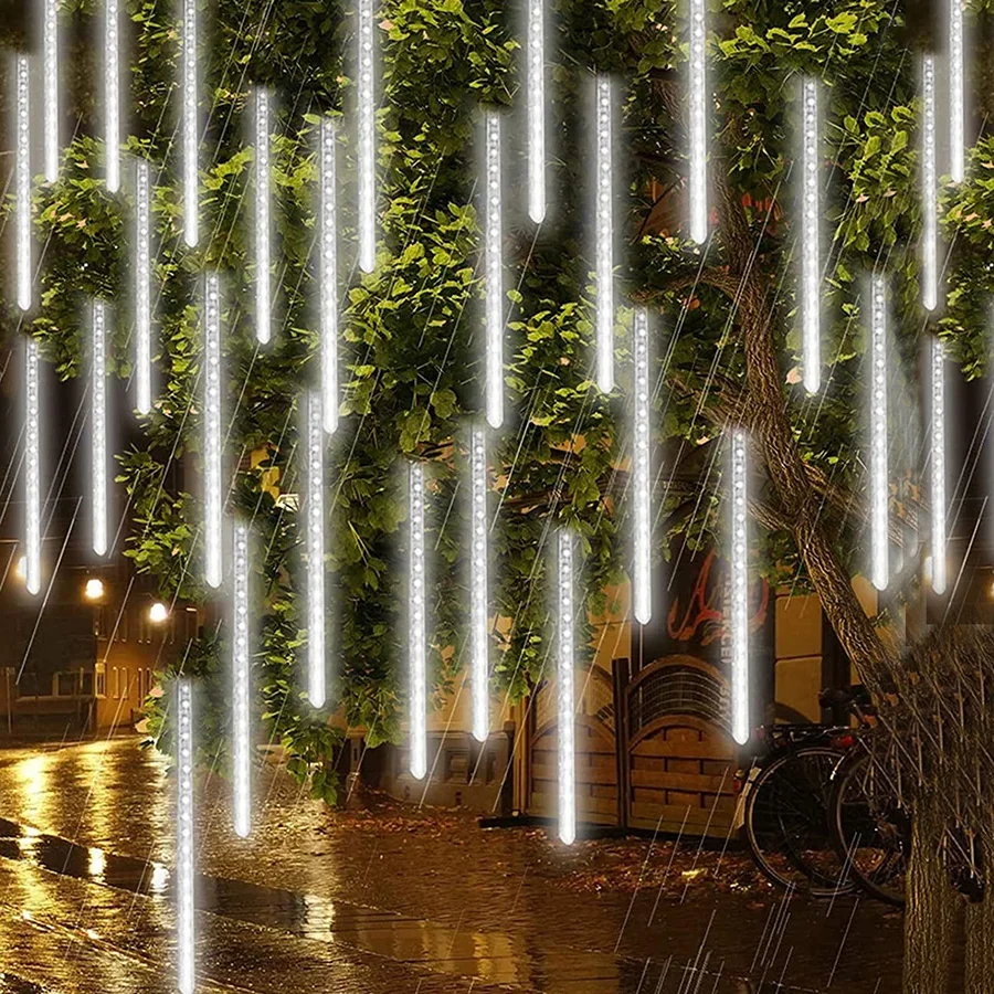 Solar Meteor Shower Rain Light Outdoor Icicles Christmas Light Solar LED Icicle light Tree Holiday Solar Snow Falling Light
