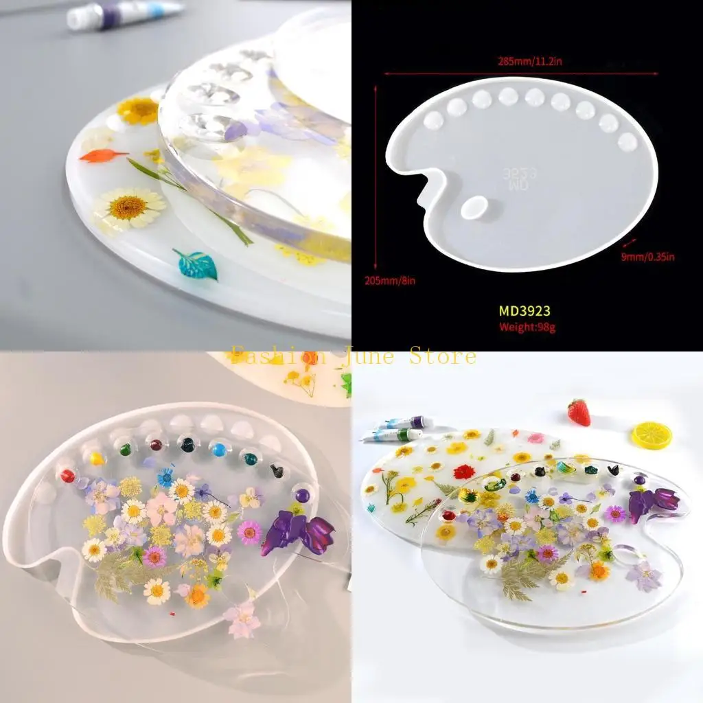 N5KA Resin Casting Mold Eye Makeup Irregular Oval Palette Panel Mould Crafts