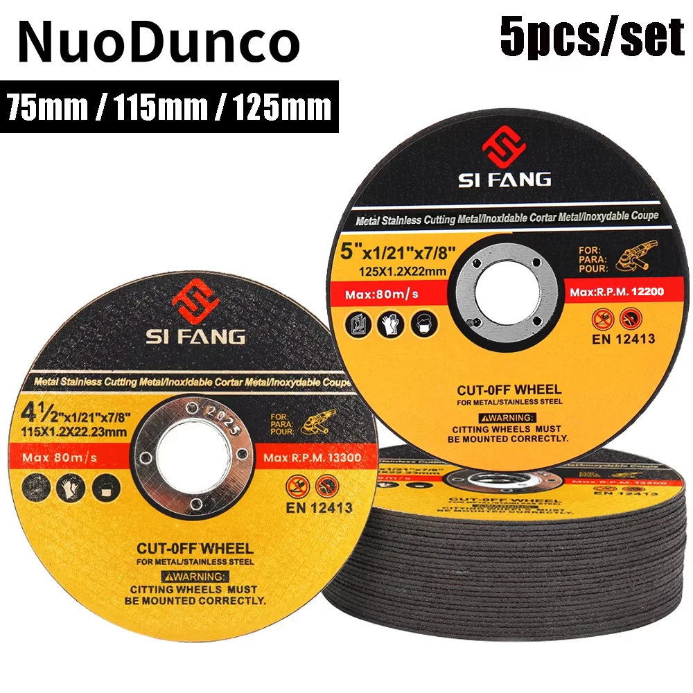 5Pcs/Set 75/115/125mm Metal Cutting Disc Angle Grinder Saw Blade Resin Grinding Wheel Disc for Metal Steel Bar Wood Cutting Tool