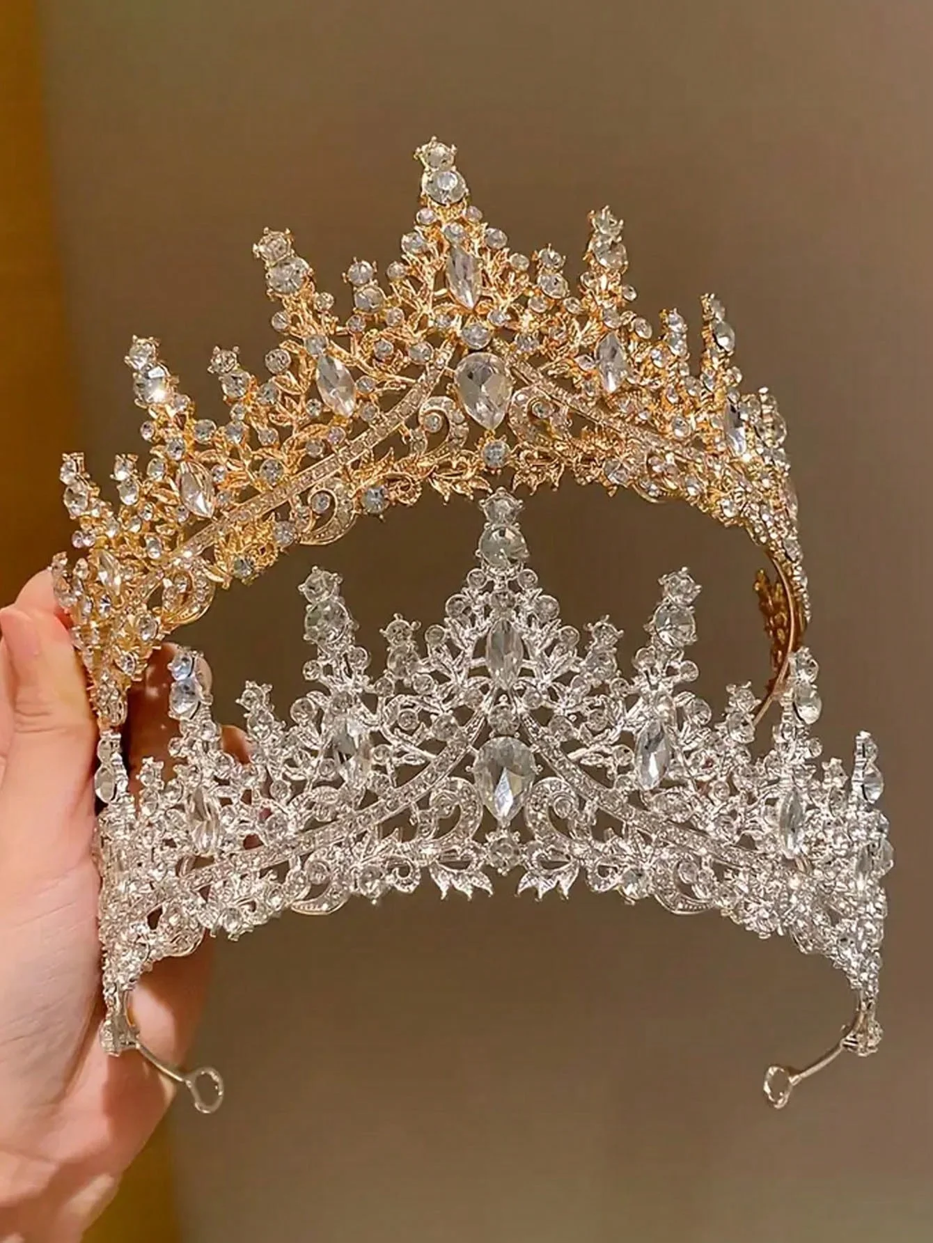 Corona de Novia de Estilo Barroco Europeo, Corona de Diamantes para Boda, Cena, Cumpleaños, Desfile, Corona de Diamantes para el Cabello