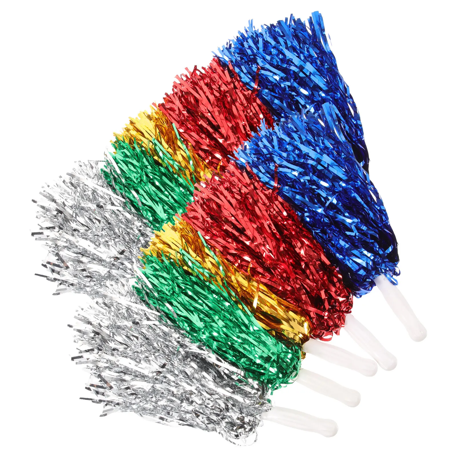 10Pcs Cheerleading Poms Durable Reusable Pompoms Bright Colors Cheerleader Accessories For Competitions