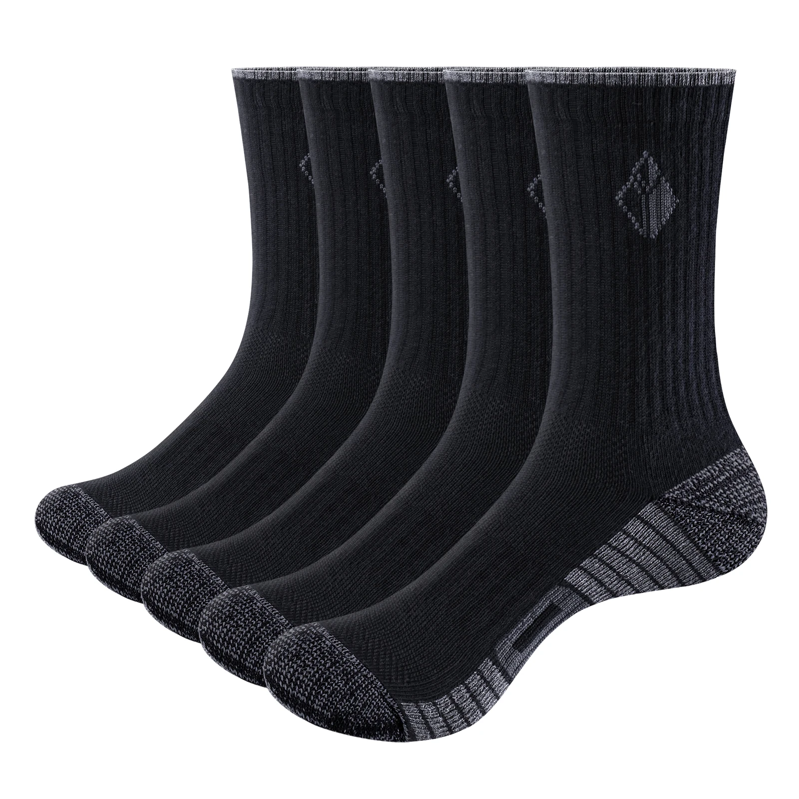 

YUEDGE Mens and Women Athletic Socks Moisture Wicking Cushioned Anti Odor Comfort Casual Everyday Work Training Sports, 5 Pairs