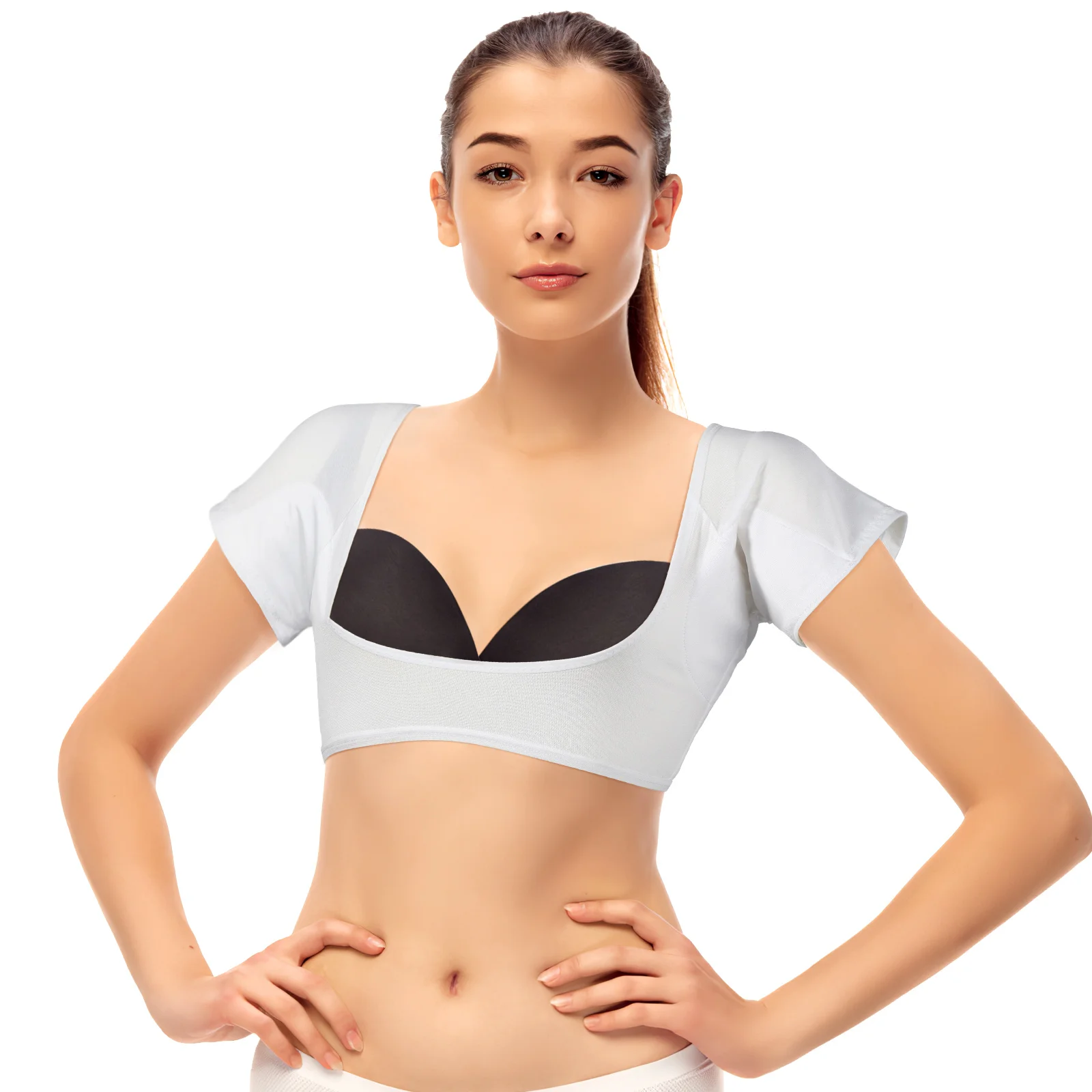 Regata de verão colete feminino almofadas nas axilas para tankini branco feminino