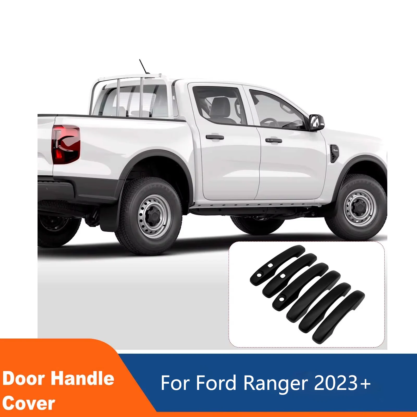 

6pcs Car ABS Door Handle Cover Caps Trim Guard For Ford Ranger T9 2023 2024 Wildtrak Sport Exterior Sticker Next Gen Accessories
