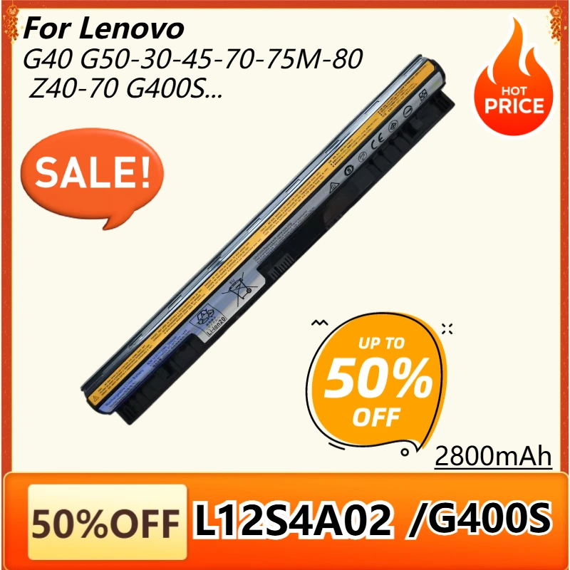 L12S4A02 Laptop Battery for Lenovo IdeaPad G400s G405s G410s G450S G500s G505s G510 Z710 G40-45/70 G50-30/45 Z40-70 L12M4E01