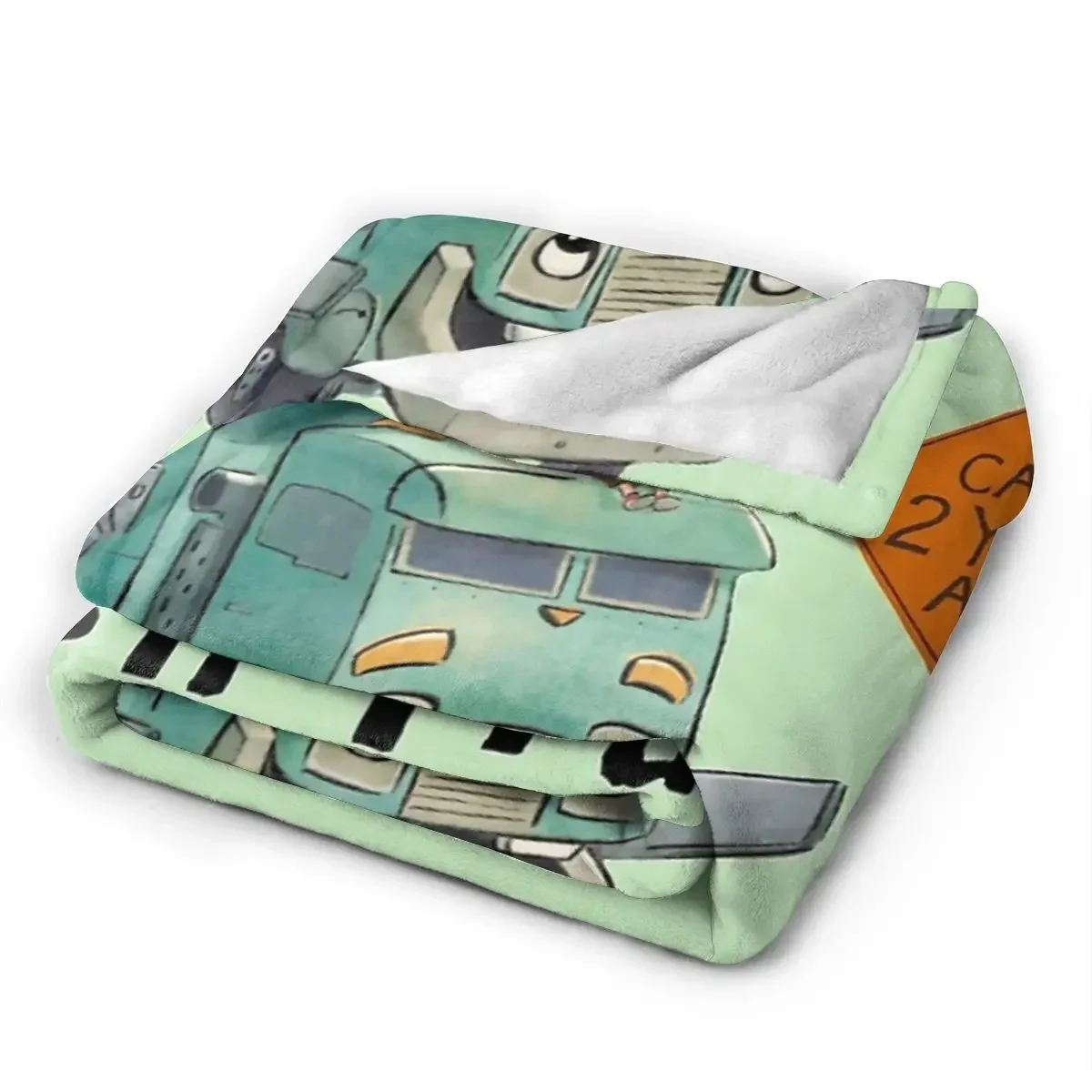 Flannel Throw Blanket Trash Truck Cartoon Netflix Blankets Soft Bedspread Warm Plush Blanket for Bed Living room Picnic Travel