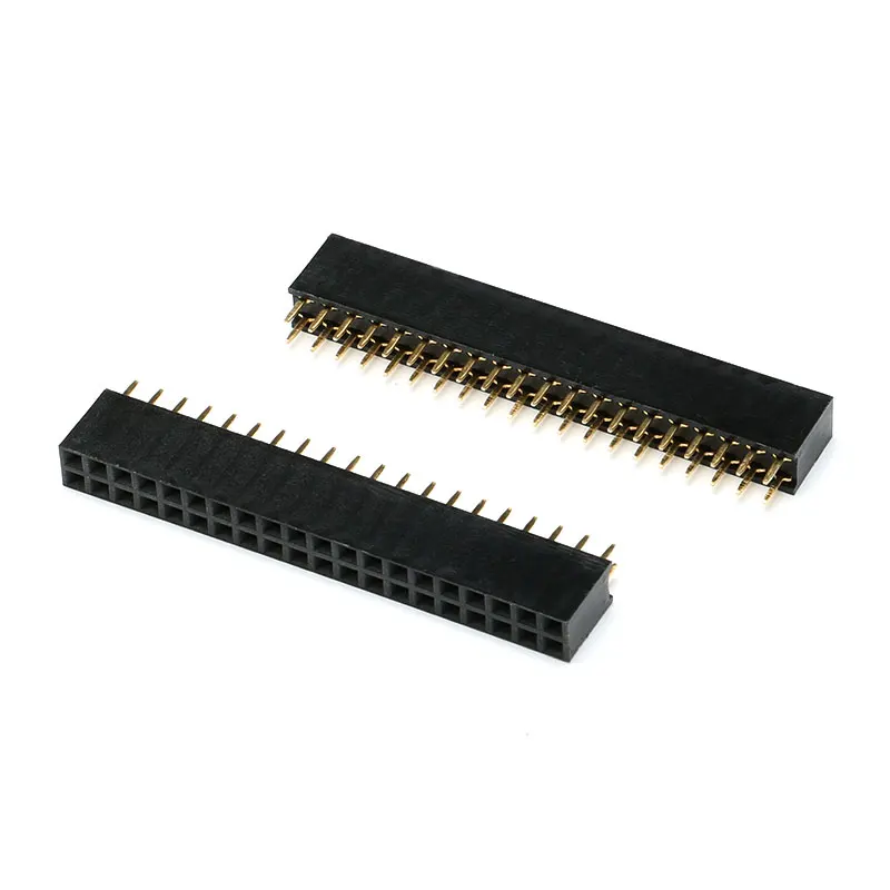 100PCS 2X20 PIN Double row Straight FEMALE PIN HEADER 2.54MM PITCH Strip Connector Socket 2*20 20p 20PIN 20 PIN FOR PCB BOARD