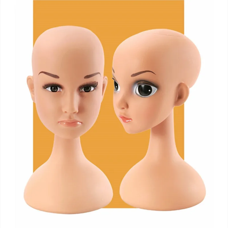 A Hard Skin PVC Children's Head Mannequin Detachable Standing Lady's Kid's Head Model Wig Hat Display Prop