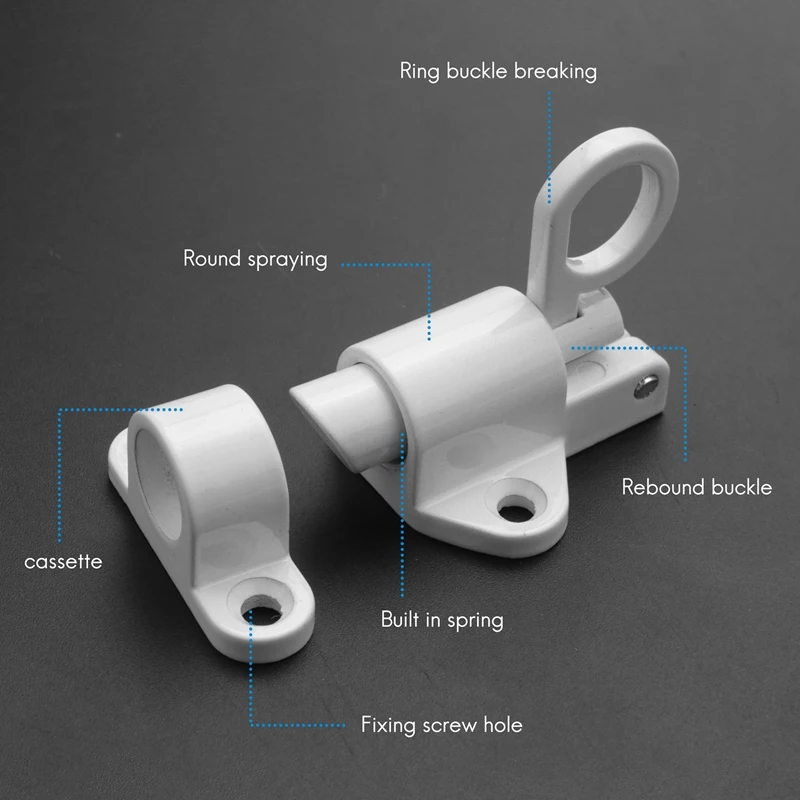 Aluminum Alloy Security Automatic Window Gate Lock Spring Bounce Door Bolt Latch