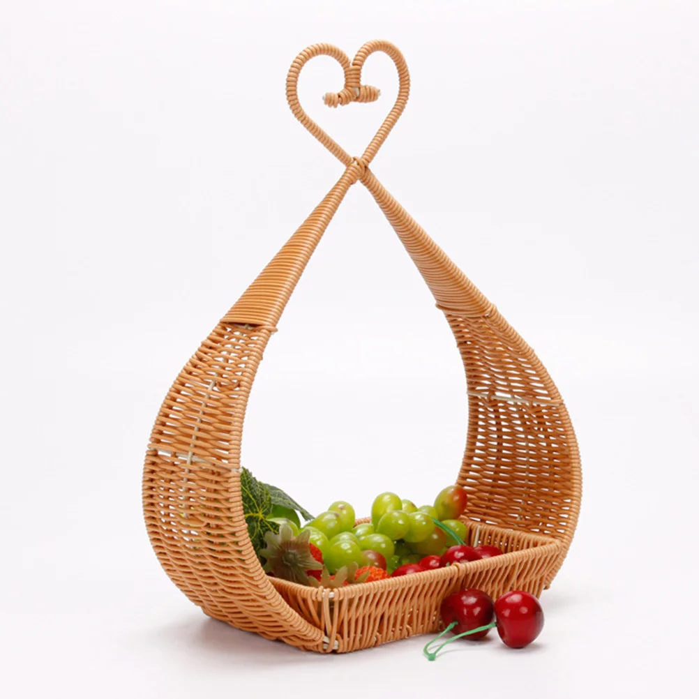 

H woven Storage Basket Plastic Rustic Retro Dust Proof Smooth Edges Portable Picnic Fruit Container Moon Cake Gift Box Easter