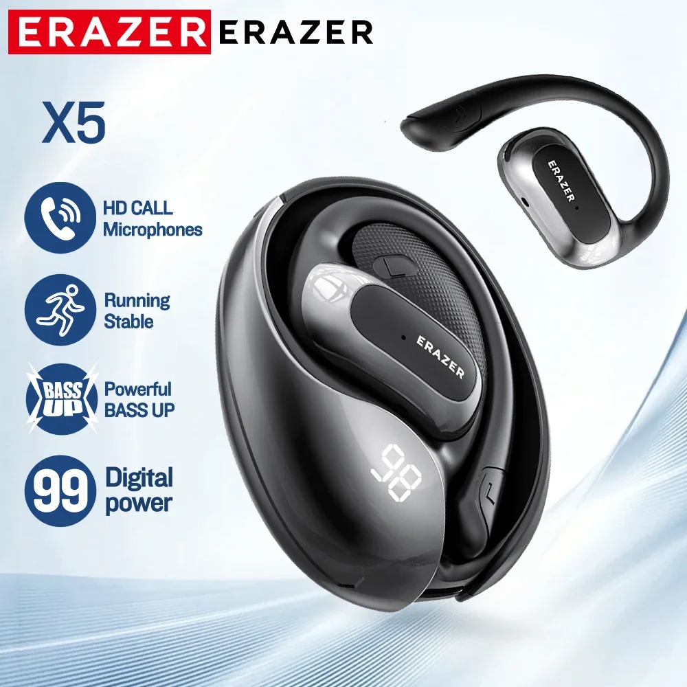 

[No Leakage] ERAZER X5 Bluetooth Earphones Sports Wireless Headphones Call Noise Cancelling Earbuds OWS AI Translator Earbuds