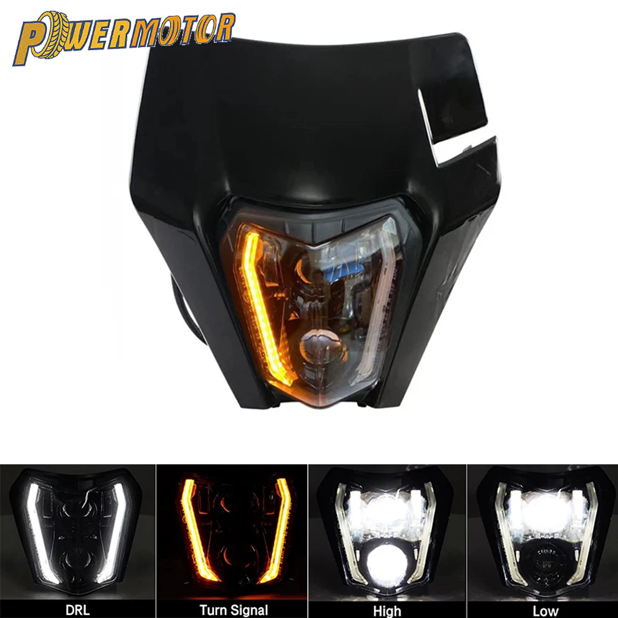 

For KTM LED Headlight EXC XCW XCF 125 250 300 350 450 530 Motocross Enduro DirtBike Supermoto DRL Headlamp Wick Modified Parts