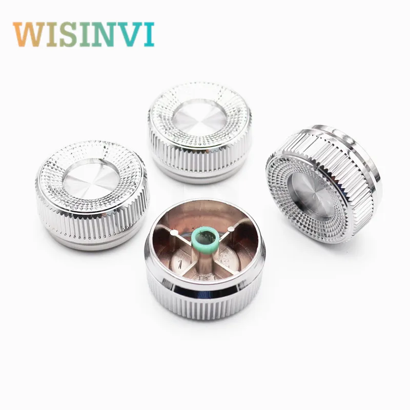 5pcs 35×16mm Plastic plating silver potentiometer knob sound card Amplifier volume adjustment knob Flower Shaped Inner Hole 6mm