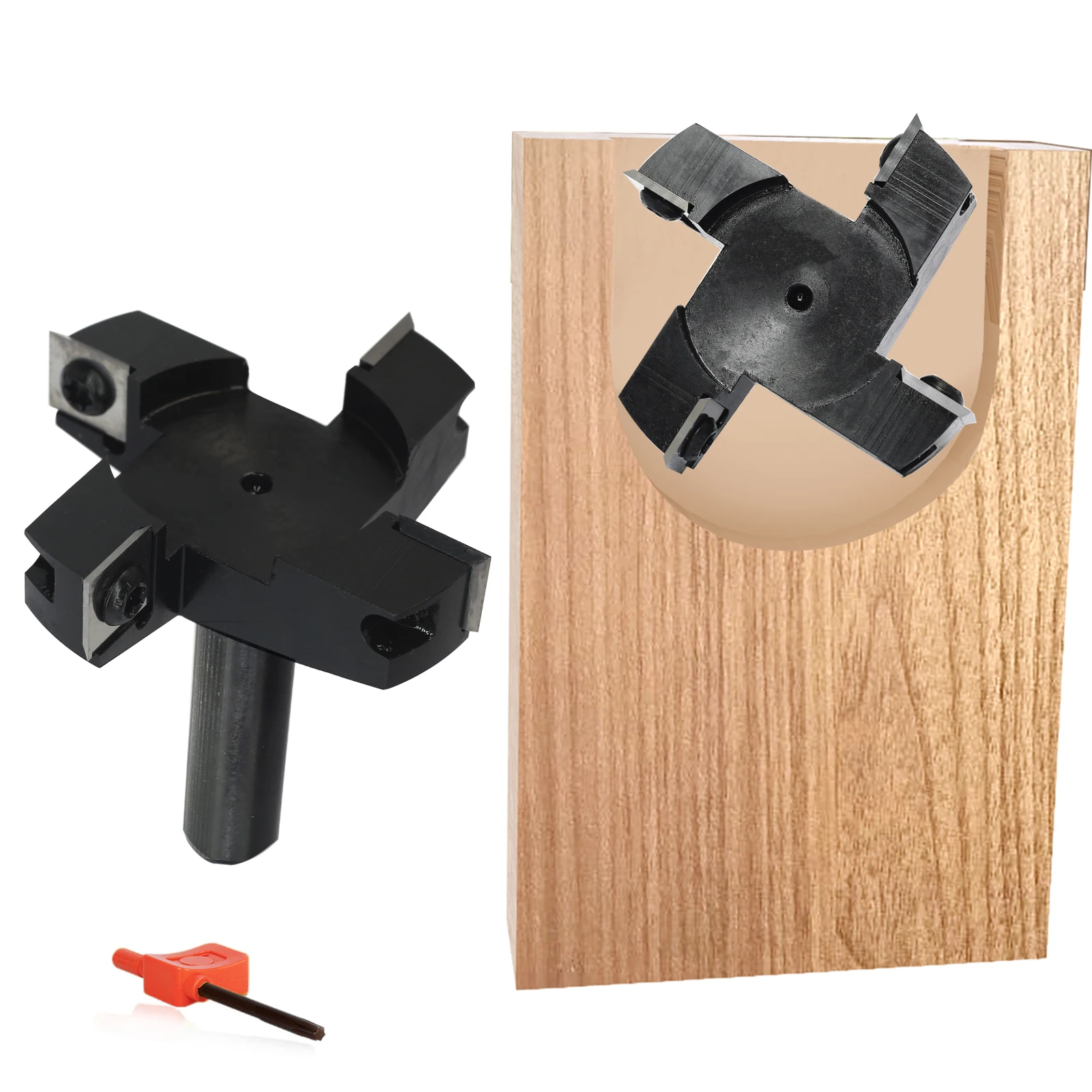 CNC Spoilboard Surfacing Router Bits, 4 Wings Rotation Carbide Insert Slab Flattening&Rabbeting Flycutter Planing Bit 2"Diameter