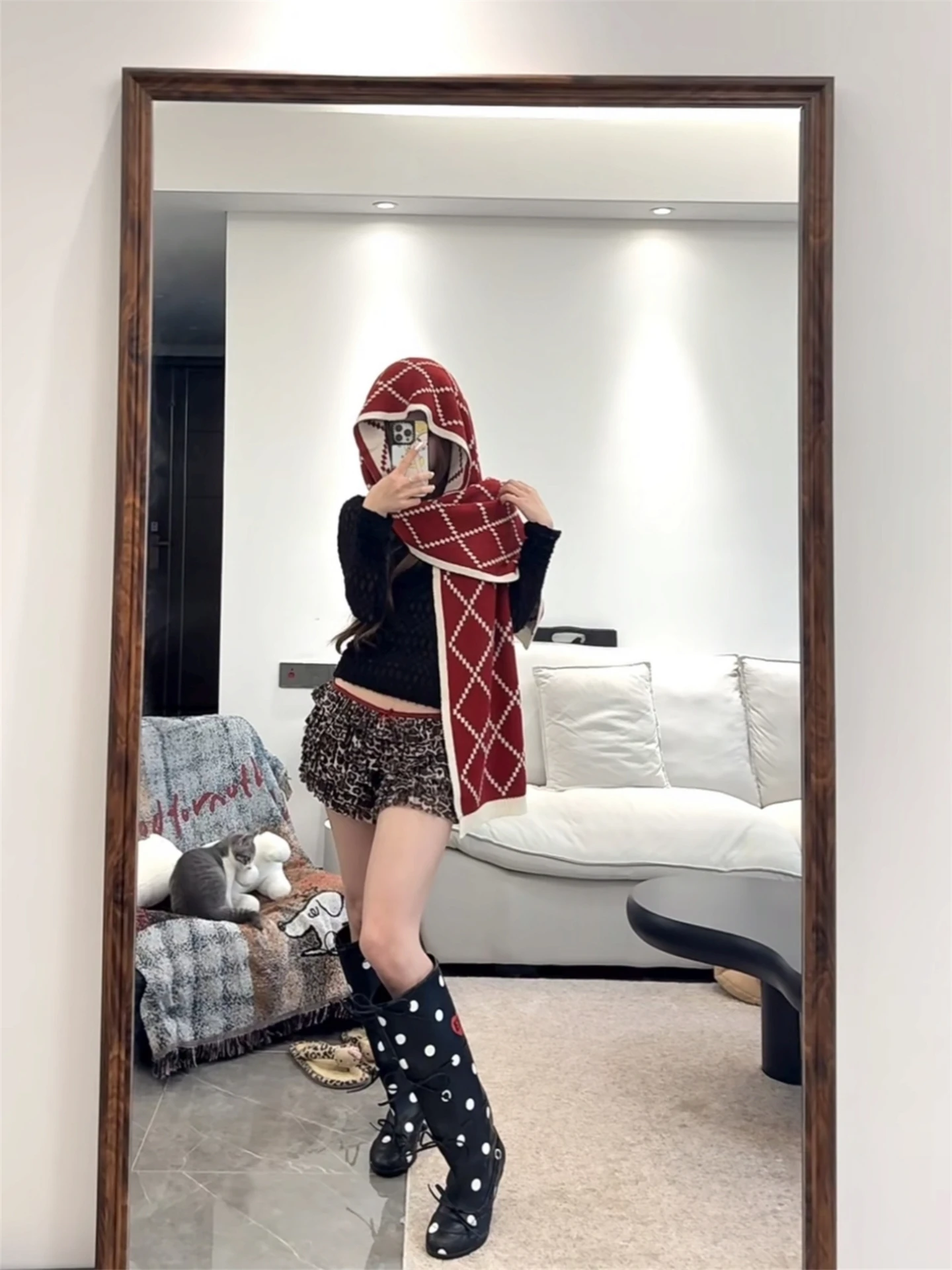 발레 타이 나비 매듭 롱 튜브 부츠 폴카 도트 패턴 여 - Boots 리뷰 및 가격