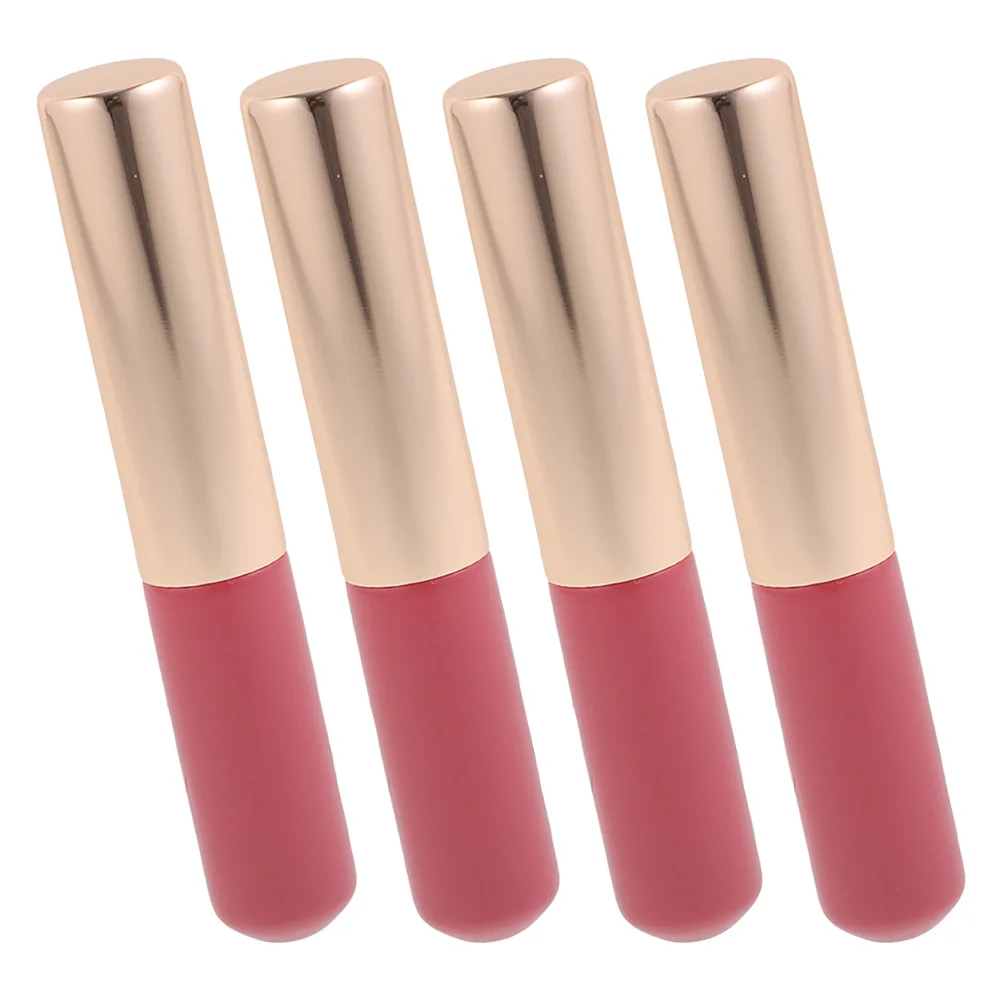 

4pcs Silicone Lip Brush Dust proof Pink Gel Lipstick Applicator for Women Lip Balm Gloss Concealer Brushes Travel Portable