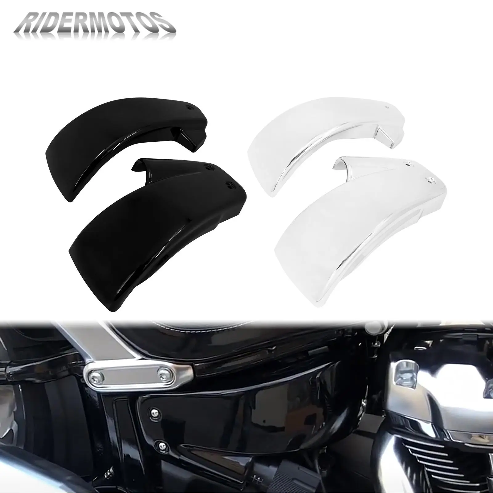 Motorcycle Black/Chrome Battery Side Cover Fairing For Harley M8 Softail Breakout Fat Boy Bob Street Bob 2018-2021 2022 FXDR